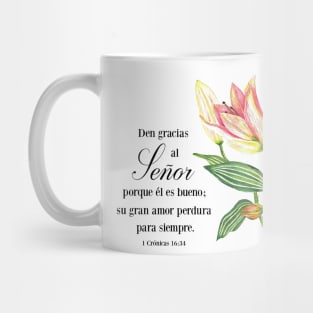 Spanish bible verse 1 Cronicas 16 Mug